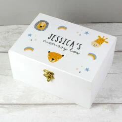 Personalised ‘Zoo’ White Wooden Keepsake Box