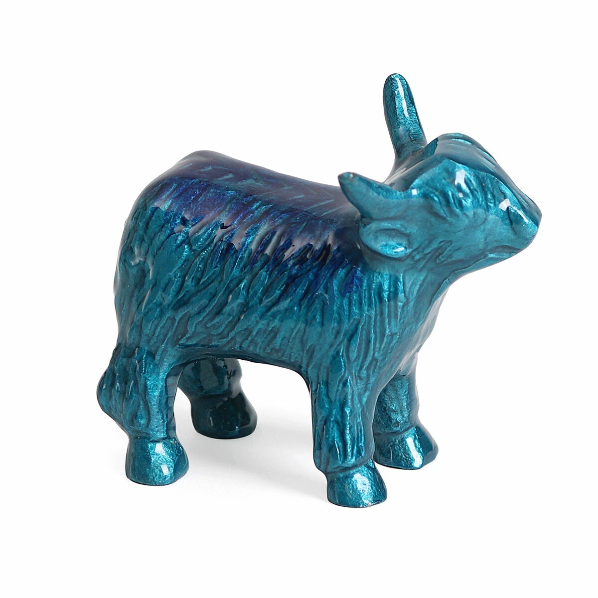 Tilnar Art Aluminark Brushed Aqua Large Highland Cow 4 Tilnar Art Aluminark Brushed Aqua Large Highland Cow - Image 2