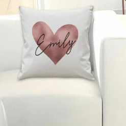 Personalised Rose Gold Heart Name Only Cushion 7 Personalised Rose Gold Heart Name Only Cushion -Campus Gifts Sales 4004392 pmc personalised rose gold heart name only cushion 2