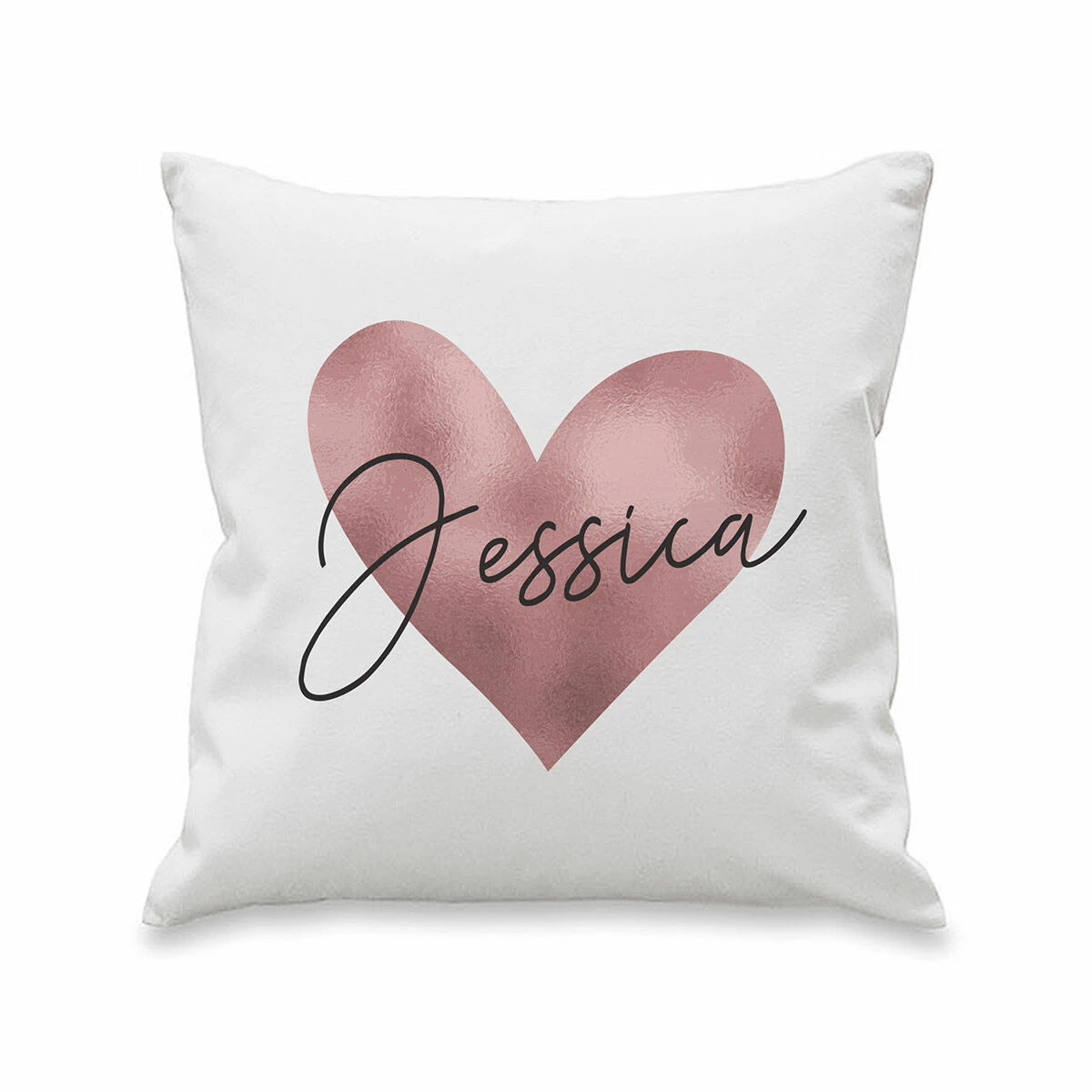 Personalised Rose Gold Heart Name Only Cushion 4 Personalised Rose Gold Heart Name Only Cushion - Image 2