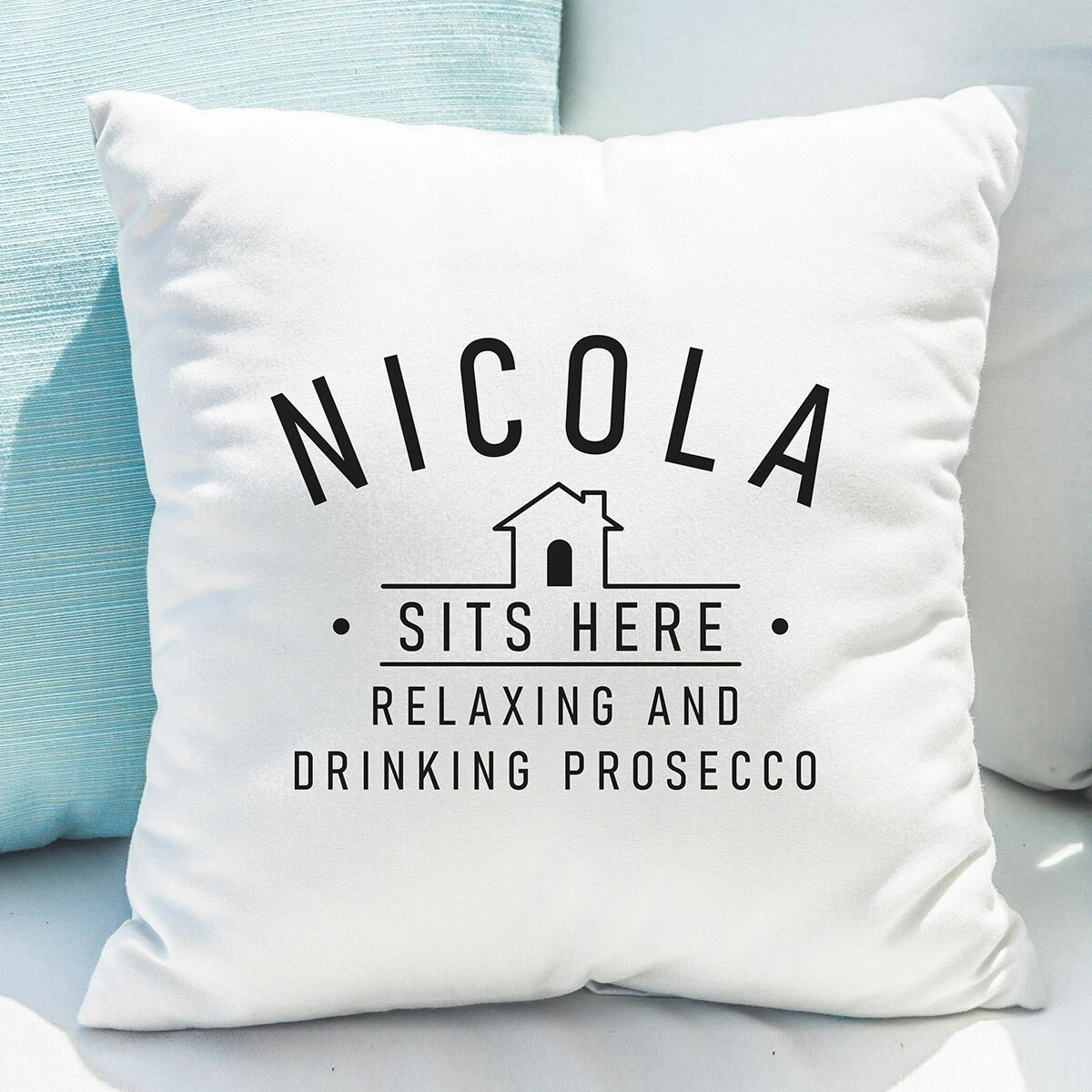 Personalised Sits Here Cushion 3 Personalised Sits Here Cushion