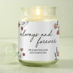 Personalised ‘Always & Forever’ Large Scented Jar Candle -Campus Gifts Sales 4004740 2