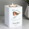 Personalised Robins Appear White Wooden Tealight Holder 1 Personalised Robins Appear White Wooden Tealight Holder -Campus Gifts Sales 4005074 pmc personalised robins appear white wooden tealight holder 1