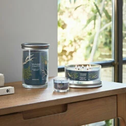 Yankee Candle Bayside Cedar Signature Large Tumbler Candle -Campus Gifts Sales bayside cedar signature collection lifestyle 4 1