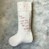 East Of India Christmas Dear Santa Linen Stocking -Campus Gifts Sales east of india eoi 3354b christmas dear santa linen stocking 1