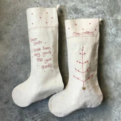 East Of India Christmas Dear Santa Linen Stocking 7 East Of India Christmas Dear Santa Linen Stocking -Campus Gifts Sales east of india eoi 3354b christmas dear santa linen stocking 2