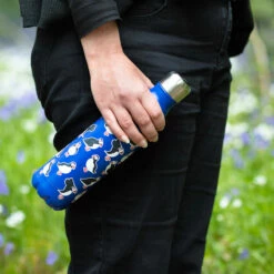 Eco Chic Royal Blue Puffin 500ml Thermal Drinks Bottle -Campus Gifts Sales eco chic blue water bottle lifestyle