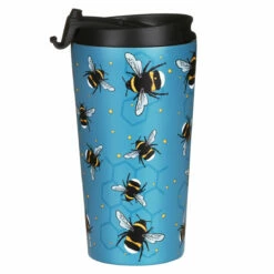 Eco Chic Blue Bees Stainless Steel Travel Coffee Cup 10 Eco Chic Blue Bees Stainless Steel Travel Coffee Cup -Campus Gifts Sales eco chic n01 blue bees stainless steel travel coffee cup 02m