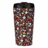 Eco Chic Black Ditsy Flowers Stainless Steel Travel Coffee Cup -Campus Gifts Sales eco chic n014 disty black flowers stainless steel travel coffee cup 01