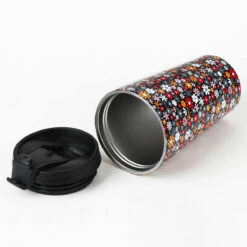 Eco Chic Black Ditsy Flowers Stainless Steel Travel Coffee Cup 10 Eco Chic Black Ditsy Flowers Stainless Steel Travel Coffee Cup -Campus Gifts Sales eco chic n014 disty black flowers stainless steel travel coffee cup 01b