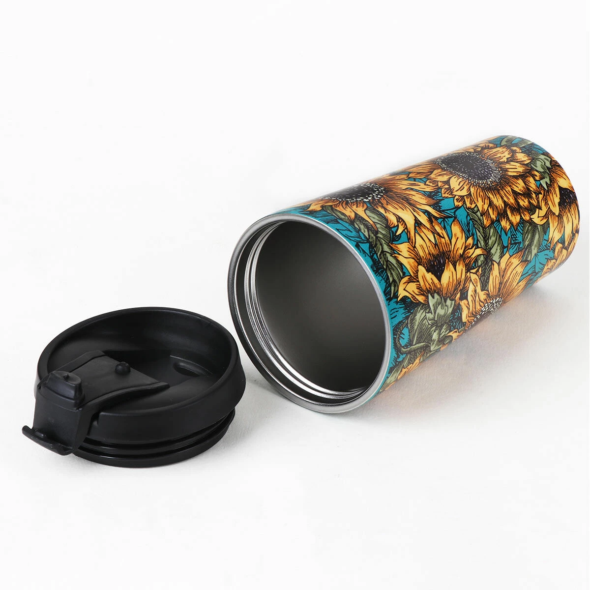 Eco Chic Sunflowers Stainless Steel Travel Coffee Cup 5 Eco Chic Sunflowers Stainless Steel Travel Coffee Cup - Image 3