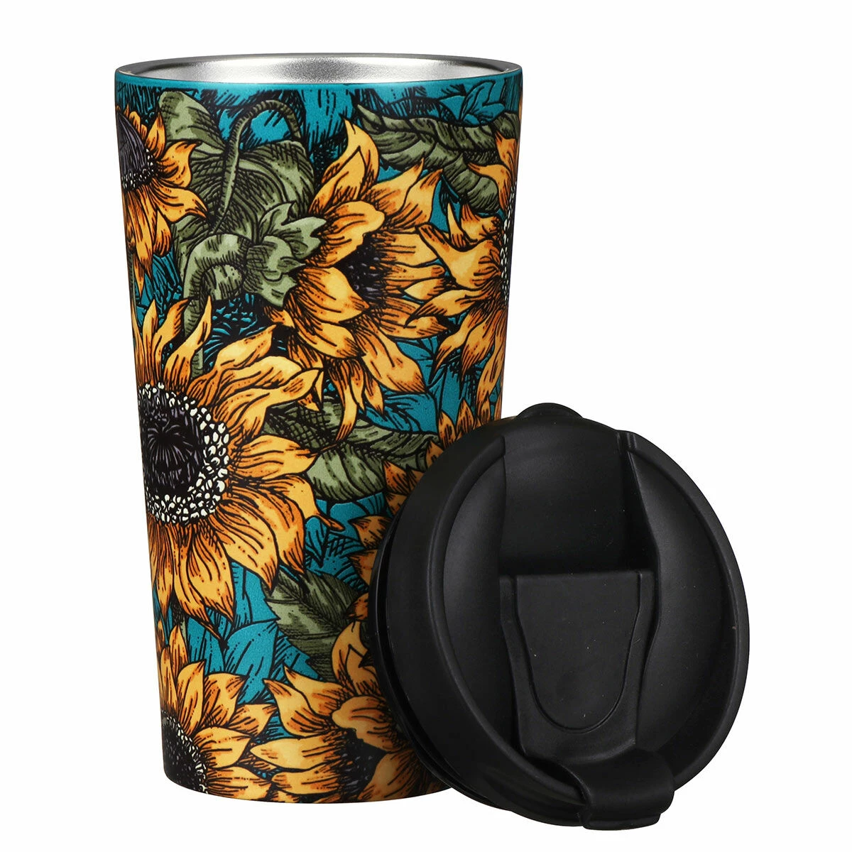 Eco Chic Sunflowers Stainless Steel Travel Coffee Cup 4 Eco Chic Sunflowers Stainless Steel Travel Coffee Cup - Image 2