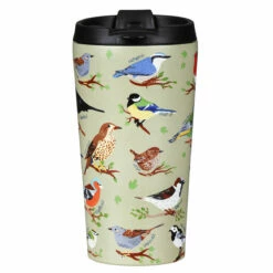 Eco Chic Green Wild Birds Stainless Steel Travel Coffee Cup