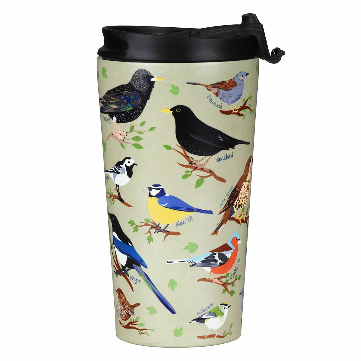 Eco Chic Green Wild Birds Stainless Steel Travel Coffee Cup 8 Eco Chic Green Wild Birds Stainless Steel Travel Coffee Cup - Image 6
