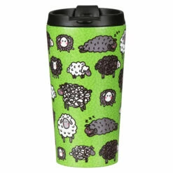 Eco Chic Green Sheep Stainless Steel Travel Coffee Cup