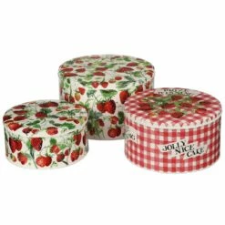 Emma Bridgewater Fruits Strawberries Set Of Three Round Cake Tins -Campus Gifts Sales elite emma bridgewater str3146 strawberries set of three round cake tins 2 copy