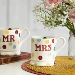 Emma Bridgewater Polka Dot Mr & Mrs Set Of 2 Half Pint Boxed Mugs -Campus Gifts Sales emma bridgewater 1pmm010013 polka dot mr and mrs set of 2 half pint mugs lifestyles 1