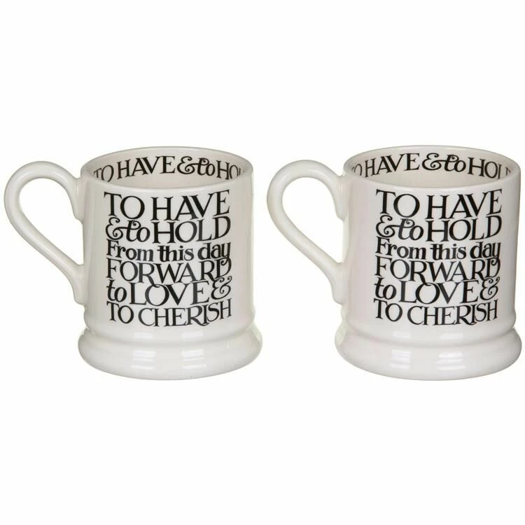 Emma Bridgewater Black Toast Mr & Mrs Boxed Set Of Two Half Pint Mugs 4 Emma Bridgewater Black Toast Mr & Mrs Boxed Set Of Two Half Pint Mugs - Image 2