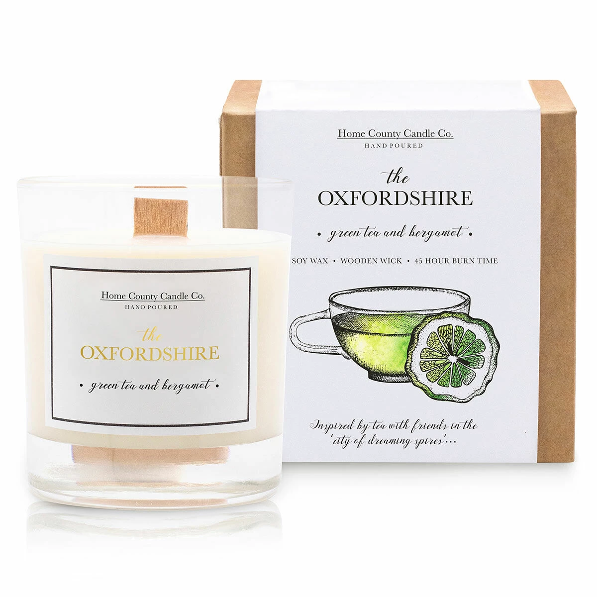 Home County Candle Co. The Oxfordshire - Green Tea & Bergamot Soy Candle 3 Home County Candle Co. The Oxfordshire - Green Tea & Bergamot Soy Candle