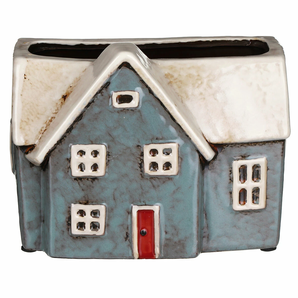 Shudehill Village Pottery Light Blue House Vase 4 Shudehill Village Pottery Light Blue House Vase - Image 2