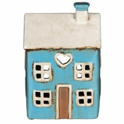 Campus Gifts Sales -Campus Gifts Sales joe davies 310754 shudehill village pottery heart house blue tealight holder 1
