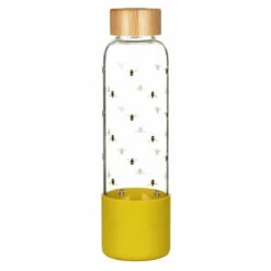 Joules Bees Glass Water Bottle
