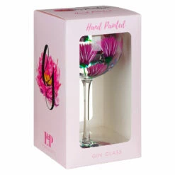 Lynsey Johnstone Hand Painted Thistles & Heather Gin Glass -Campus Gifts Sales lesser pavey lp48091 lynsey johnstone hand painted thistles heather gin glass 3