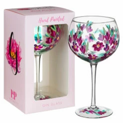Lynsey Johnstone Hand Painted Crocuses Gin Glass