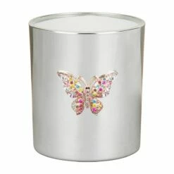 Desire Silver Butterfly Pomegranate Noir Soy Wax Candle -Campus Gifts Sales lesser pavey lp49695 silver butterfly pomegranate noir candle 4