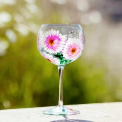 Lynsey Johnstone Hand Painted Cosmos Gin Glass -Campus Gifts Sales lesser pavey lp49750 lynsey johnstone cosmos gin glass lifestyle