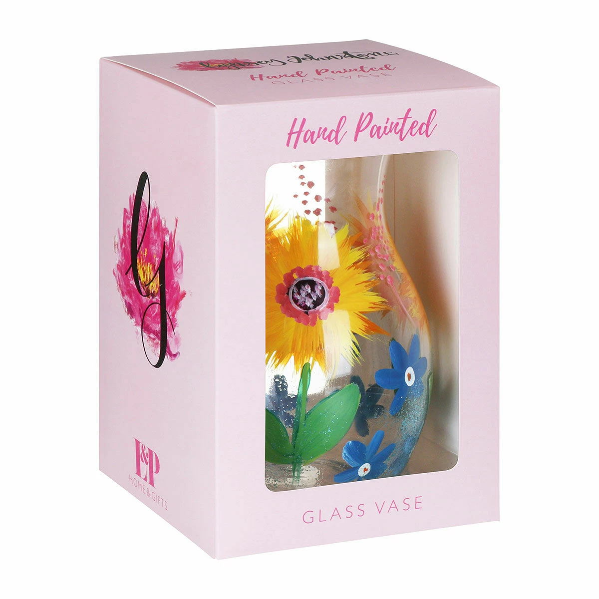 Lynsey Johnstone Hand Painted Sunflowers & Blue Wildflowers Posy Vase 6 Lynsey Johnstone Hand Painted Sunflowers & Blue Wildflowers Posy Vase - Image 4