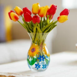 Lynsey Johnstone Hand Painted Sunflowers & Blue Wildflowers Posy Vase 8 Lynsey Johnstone Hand Painted Sunflowers & Blue Wildflowers Posy Vase -Campus Gifts Sales lesser pavey lp49754 lynsey johnstone sunflowers blue wildflowers posy vase lifestyle