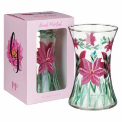 Lynsey Johnstone Hand Painted Lily Hourglass Vase