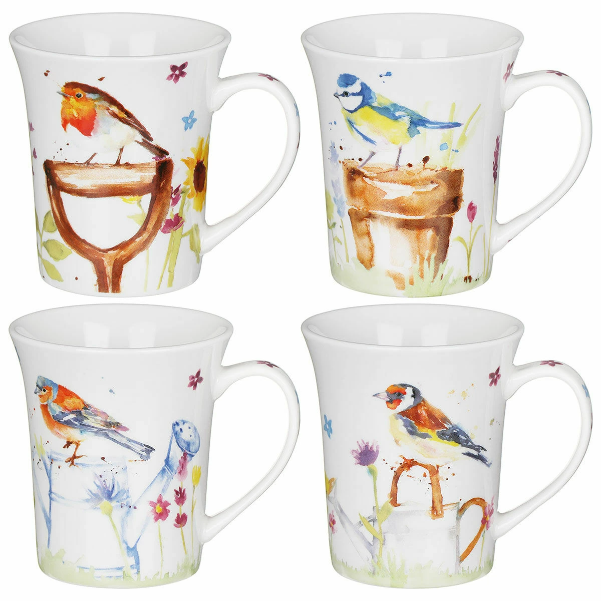 Jennifer Rose Garden Birds Set Of Four Mugs 3 Jennifer Rose Garden Birds Set Of Four Mugs