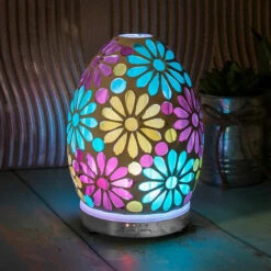 Campus Gifts Sales 4 Desire Blue Flower Mosaic Egg Colour Changing Aroma Humidifier