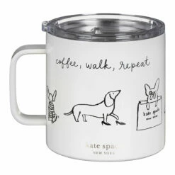 Kate Spade New York Dog Party Stainless Steel Travel Coffee Mug With Handle