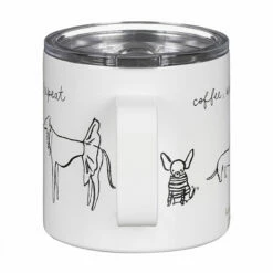 Kate Spade New York Dog Party Stainless Steel Travel Coffee Mug With Handle -Campus Gifts Sales lifeguard press 222643 kate spade dog party stainless steel travel coffee mug 4