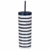 Kate Spade New York Navy Stripe Acrylic Tumbler With Straw -Campus Gifts Sales lifeguard press 223241 kate spade navy stripe tumbler 01