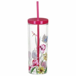Kate Spade New York Dragonflies And Tulips Acrylic Tumbler With Straw -Campus Gifts Sales lifeguard press 230933 kate spade dragonflies and tulips acrylic tumbler 3 2