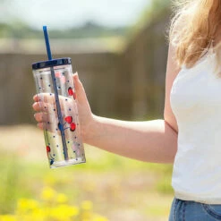 Kate Spade New York Vintage Cherry Dot Acrylic Tumbler With Straw -Campus Gifts Sales lifeguard press kate spade 224337 vintage cherry dot tumbler with straw lifestyle