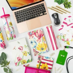 Kate Spade New York Dragonflies And Tulips Acrylic Tumbler With Straw -Campus Gifts Sales lifeguard press kate spade dragonflies and tulips lifestyle 1 3