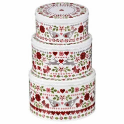 Emma Bridgewater Lovebirds Set Of Three Round Cake Tins