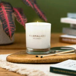 Marmalade Of London Pomegranate & Pear 230g Luxury Glass Soy Candle -Campus Gifts Sales marmalade 230g luxury glass candle lifestyle 3 1