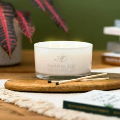 Marmalade Of London Pacific Orchid & Sea Salt 400g 3 Wick Glass Soy Candle -Campus Gifts Sales marmalade 400g 3 wick glass candle lifestyle 1 1