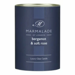 Marmalade Of London Bergamot & Soft Rose 230g Luxury Glass Soy Candle -Campus Gifts Sales marmalade of london 11715 bergamot soft rose 230g luxury glass candle 4