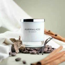 Marmalade Of London Cashmere & Cocoa 230g Luxury Glass Soy Candle -Campus Gifts Sales marmalade of london 12125 cashmere cocoa 230g luxury glass candle lifestyle 1 1