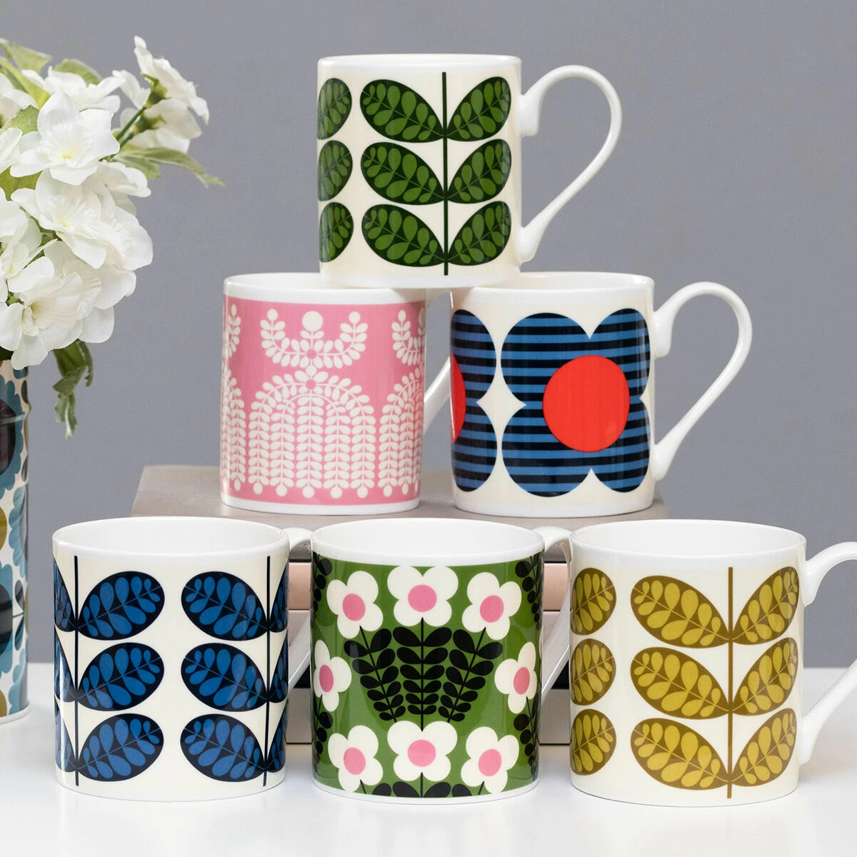 Orla Kiely Green Bunch Of Stems Large Mug 7 Orla Kiely Green Bunch Of Stems Large Mug - Image 5