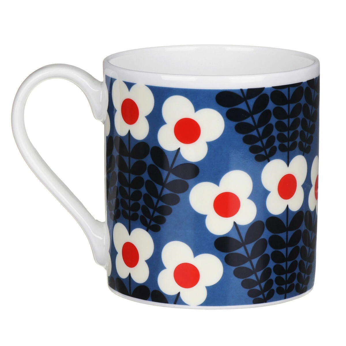 Orla Kiely Blue Bunch Of Stems Large Mug 5 Orla Kiely Blue Bunch Of Stems Large Mug - Image 3