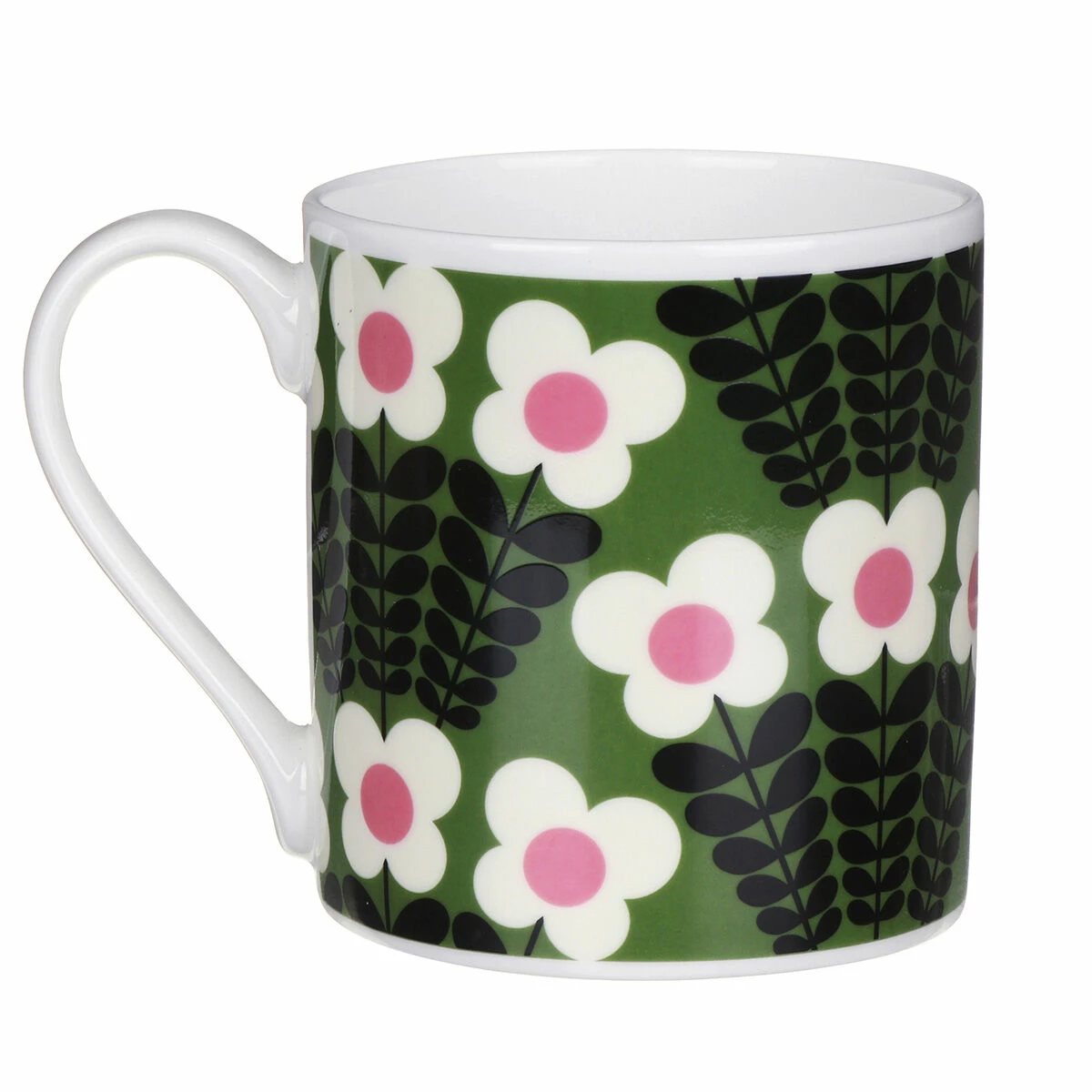 Orla Kiely Green Bunch Of Stems Large Mug 5 Orla Kiely Green Bunch Of Stems Large Mug - Image 3