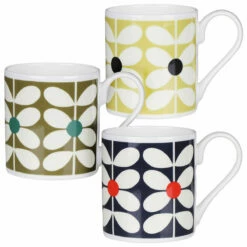 Orla Kiely Set Of 3 60's Stem Large Mugs